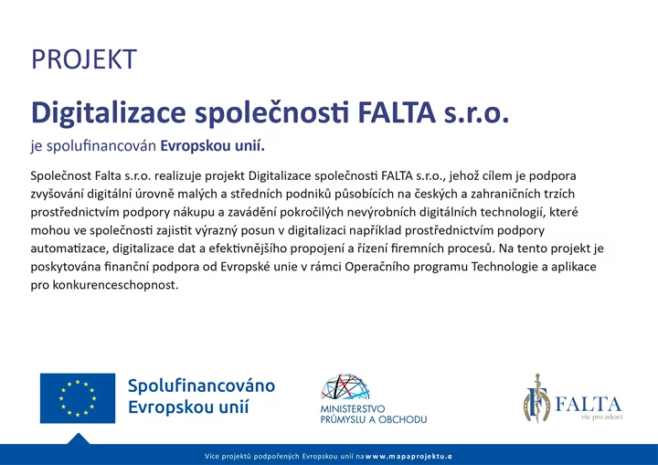 PROJEKT - Digitalizace společnosti FALTA s.r.o.
